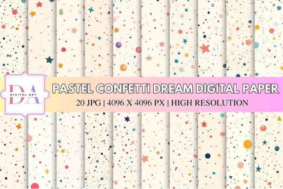Download Pastel Confetti Dream Digital Paper - Digital paper Collection