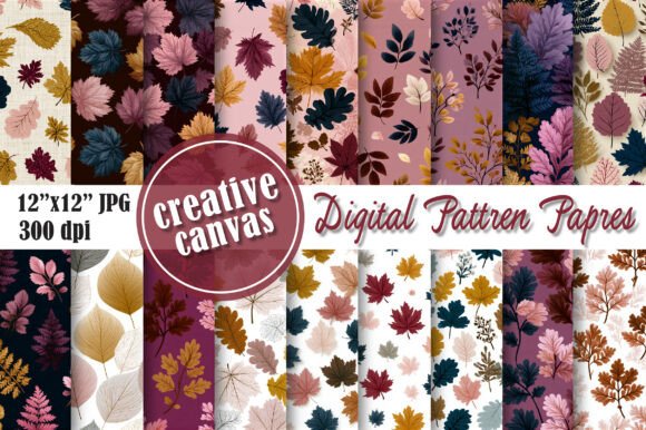 Download Autumn Leaves Seamless Pattern Bundle - Sea Collection