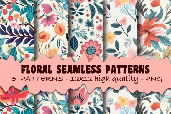 Download Boho Floral Seamless Repeating Patterns - Sea Collection