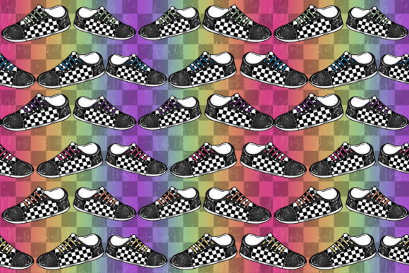 Download Rainbow Canvas Shoe Seamless - Sea Collection
