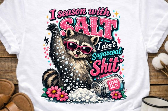 Download I Season with Salt Funny Raccoon PNG - Sea Collection