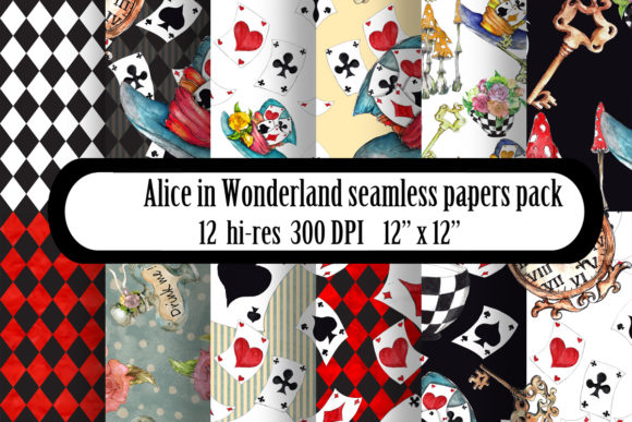 Download Alice in Wonderland Seamless Patterns - Sea Collection