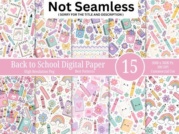 Download Cute Back to School Digital Paper Bundle - Premium Resources