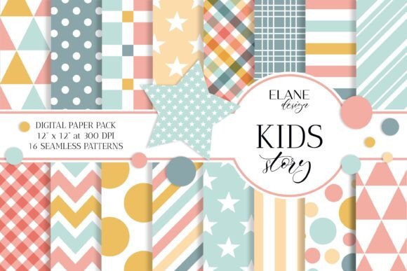Download Kids Digital Paper, Nursery Designs - Digital paper Collection
