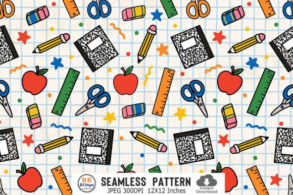 Download Back to School Seamless Pattern Paper - Sea Collection