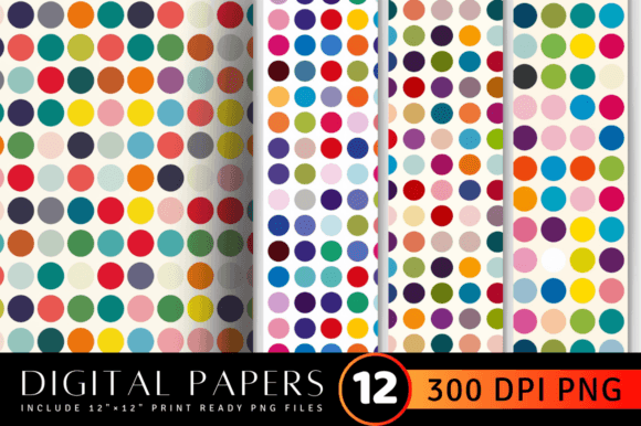 Download Colorful Big Dots Digital Paper Backgrou - Digital paper Collection