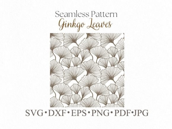 Download Ginkgo Leaves Seamless Pattern for Cut - Sea Collection