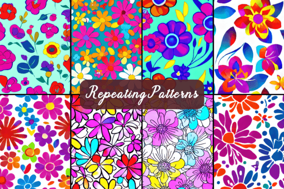 Download Flowers Art Seamless Repeating Patterns - Sea Collection