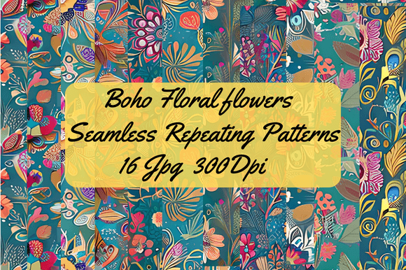 Download Boho Floral Seamless Repeating Patterns - Sea Collection