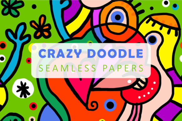 Download Seamless Crazy Hand Drawn Doodle Papers - Sea Collection