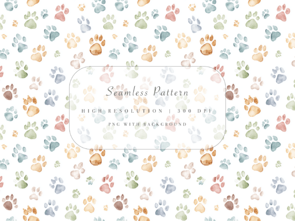 Download Pastel Paw Print Seamless Pattern - Sea Collection