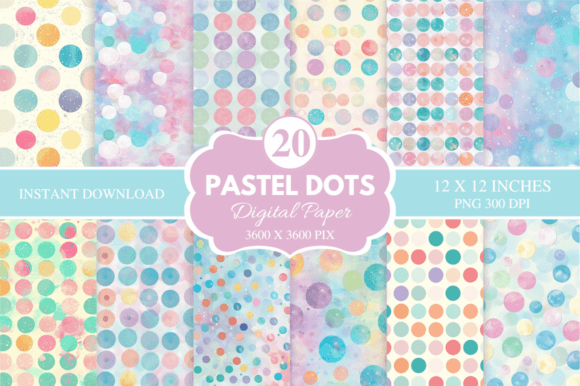 Download Pastel Dots Digital Paper Bundle - Digital paper Collection