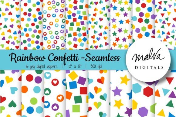 Download Rainbow Confetti Seamless Patterns - Sea Collection