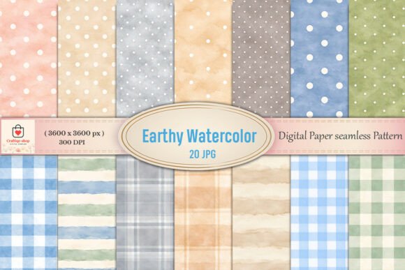 Download Earthy Watercolor Seamless Pattern Bundl - Sea Collection