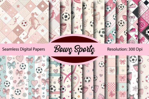 Download Pink Bows Sports Seamless Digital Paper - Digital paper Collection