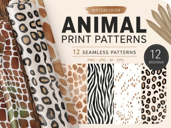 Download Animal Print Watercolor Seamless Pattern - Sea Collection