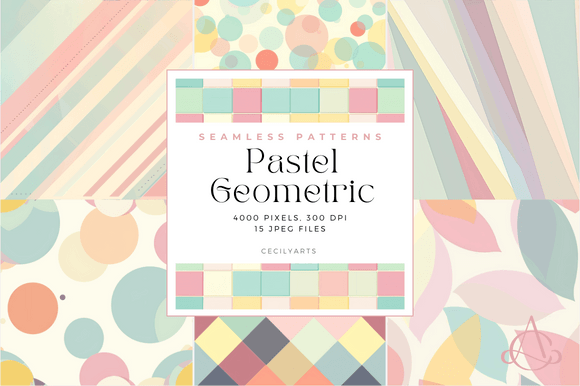 Download Pastel Geometric Seamless Patterns - Sea Collection