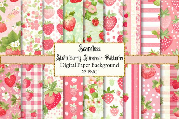 Download Strawberry Summer Seamless Patterns - Sea Collection