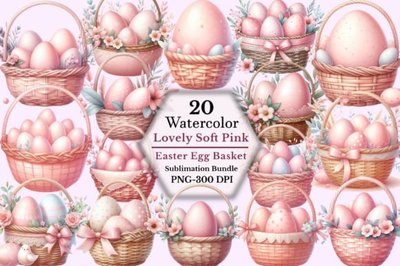 Download Lovely Soft Pink Easter Egg Basket - Premium Resources