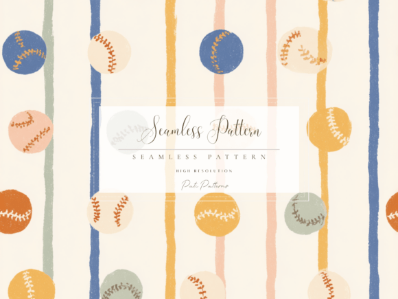 Download Kids Vintage Baseball Seamless Pattern - Sea Collection