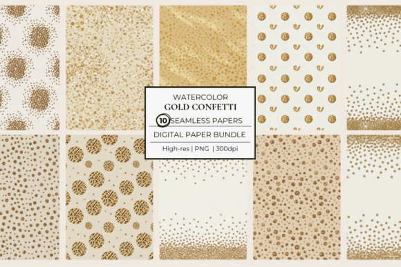 Download Gold Confetti Seamless Papers - Sea Collection
