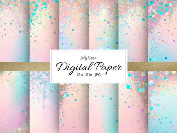 Download Pastel Confetti &amp; Glitter Digital Paper - Digital paper Collection