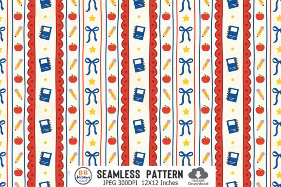 Download Coquette School Pattern Seamless Paper - Sea Collection