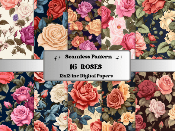 Download Seamless Roses Pattern Digital Paper - Digital paper Collection