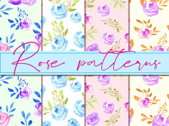 Download ROSES Watercolor Seamless Pattern - Sea Collection