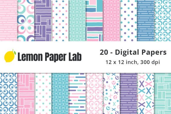 Download Pastel Geometric Digital Papers - Digital paper Collection