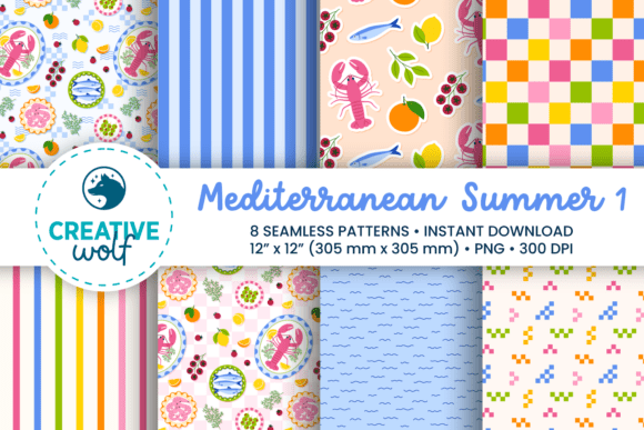 Download Mediterranean Summer Seamless Patterns 1 - Sea Collection