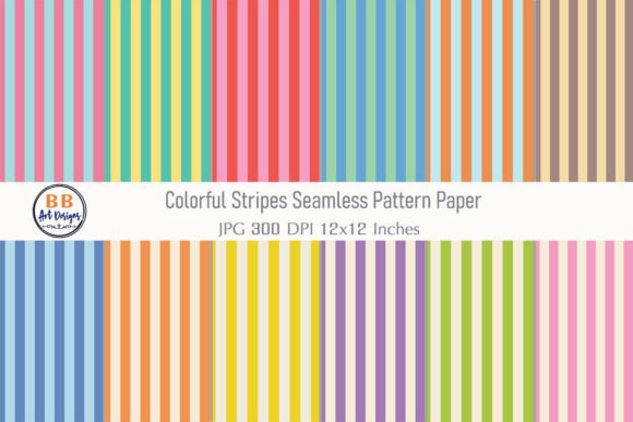 Download Colorful Stripes Seamless Pattern Paper - Sea Collection