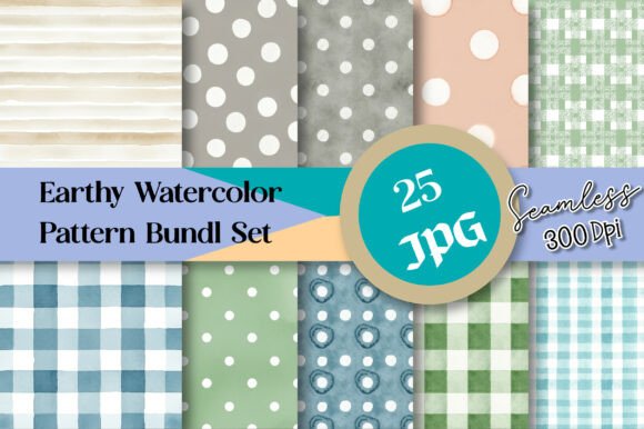 Download Earthy Watercolor Seamless Pattern Bundl - Sea Collection