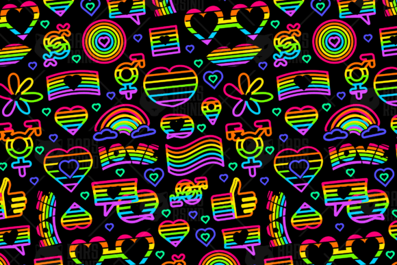 Download Cute Neon Pride Seamless - Sea Collection