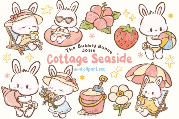 Download Kawaii Cottage Seaside Bunny Clipart - Sea Collection