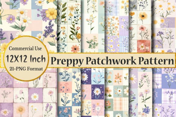 Download Preppy Floral Patchwork Seamless Pattern - Sea Collection