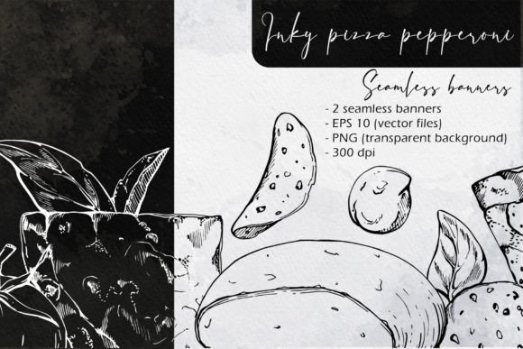 Download Inky Pizza Pepperoni: Seamless Banners - Sea Collection