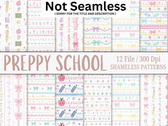 Download Preppy School Seamless Pattern Bundle - Sea Collection