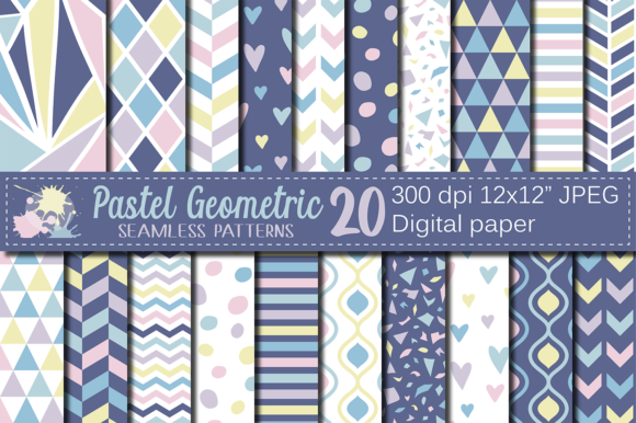 Download Pastel Geometric Seamless Digital Paper - Digital paper Collection