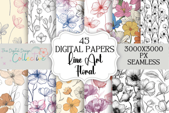 Download Boho Seamless Flowers Patterns - Sea Collection