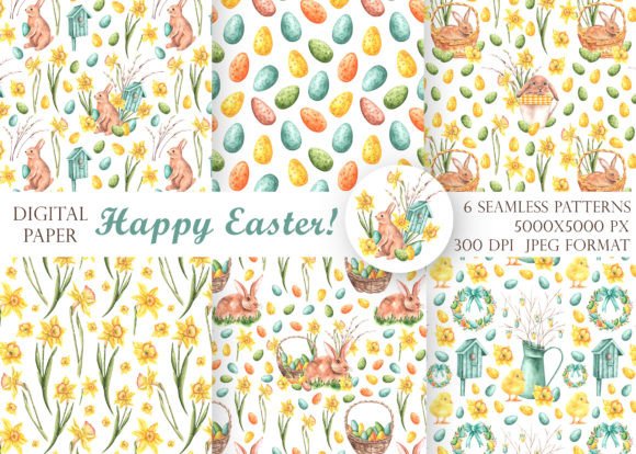 Download Easter Watercolor Seamless Pattern. - Sea Collection