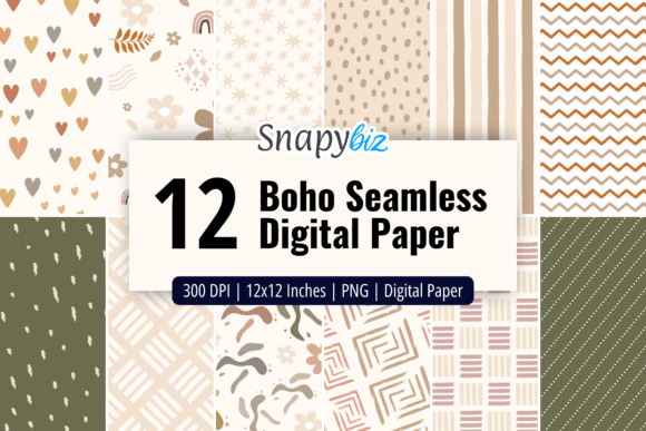 Download Boho Seamless Digital Paper Pattern - Digital paper Collection