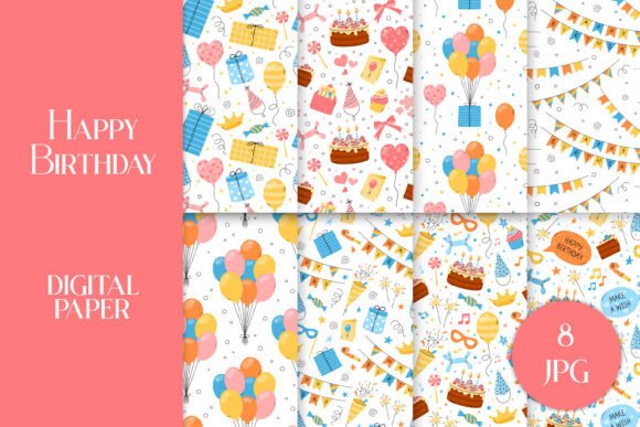 Download Happy Birthday Digital Paper JPG - Digital paper Collection