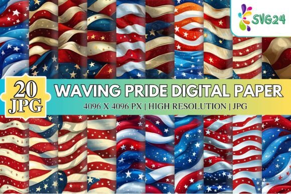 Download Waving Pride Flag Digital Paper Pack - Digital paper Collection