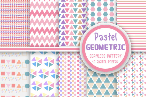 Download Pastel Geometric Seamless Pattern - Sea Collection