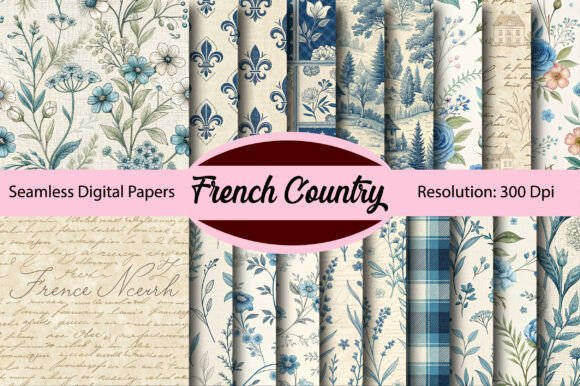 Download French Country Seamless Digital Paper - Digital paper Collection