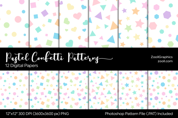 Download Pastel Confetti Digital Papers - Digital paper Collection