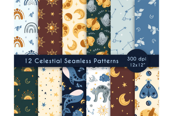 Download Boho Celestial Seamless Pattern PNG - Sea Collection