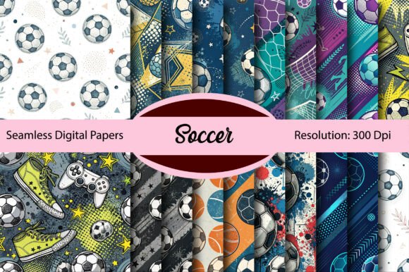 Download Soccer Seamless Digital Paper - Digital paper Collection