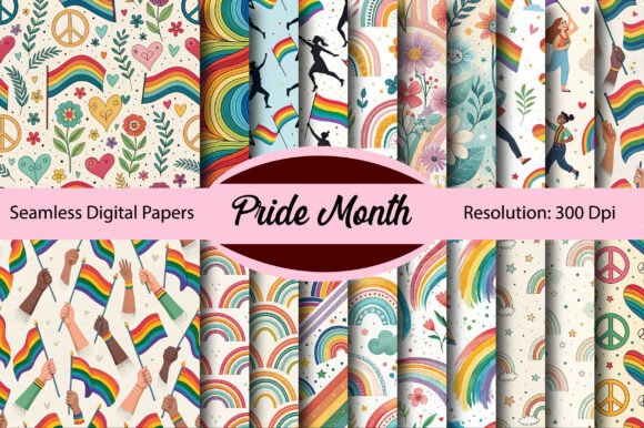 Download Pride Month Seamless Digital Paper - Digital paper Collection